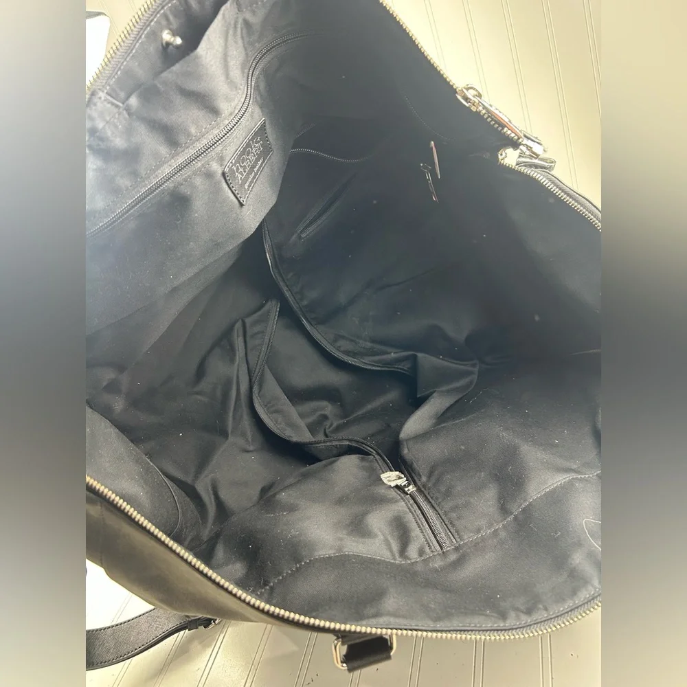 Hook + Albert Black Leather Weekender Garment Bag Unisex $590